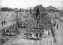 Rara foto risalente al 1873 Sostegno all'incile del canale Battaglia a Bassanello, posa dei pali di fondazione (Laura Calore)